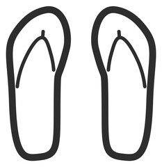 Flip flops line icon. Summer outdoor footwear