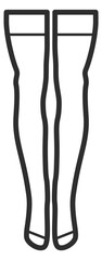 Stockings icon. Female hosiery symbol. Fashion apparel