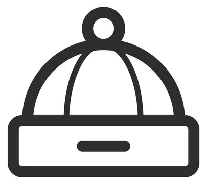 recommend clip art: Winter hat line icon. Cold outdoor cap