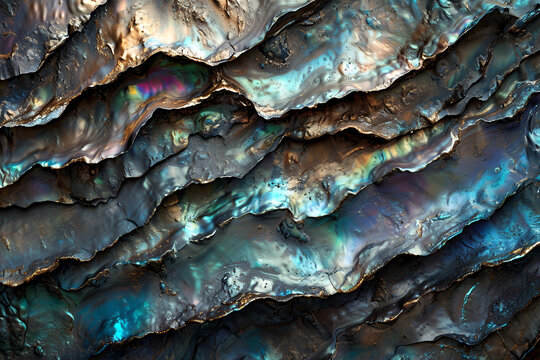 Vibrant abalone shell surface texture