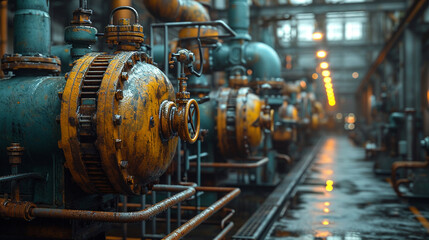 Fototapeta premium Industrial factory interior.