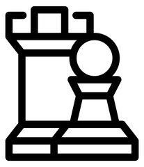 Chess icon. Game figures symbol. Pawn and rook