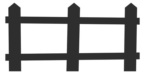 Obraz premium Wooden fence icon. Simple farm barrier. Countryside symbol
