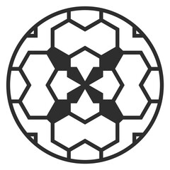 Round pattern in ancient asian style. Traditional logo