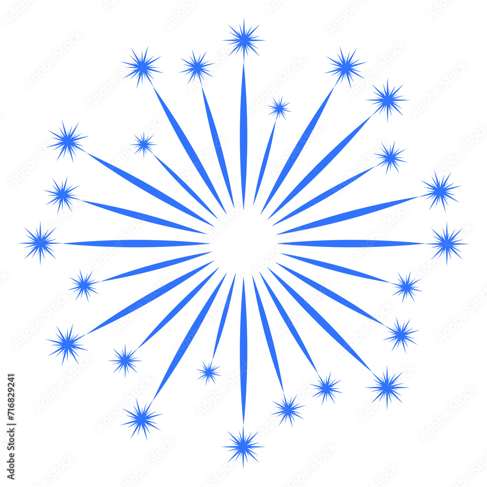 Aufkleber firework sparkling in sky. light burst color icon