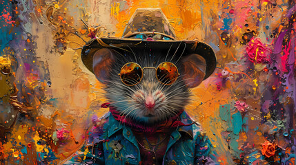 hamster with cowboy hat