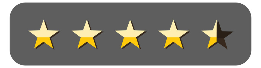 User feedback. Golden stars review. Ui element