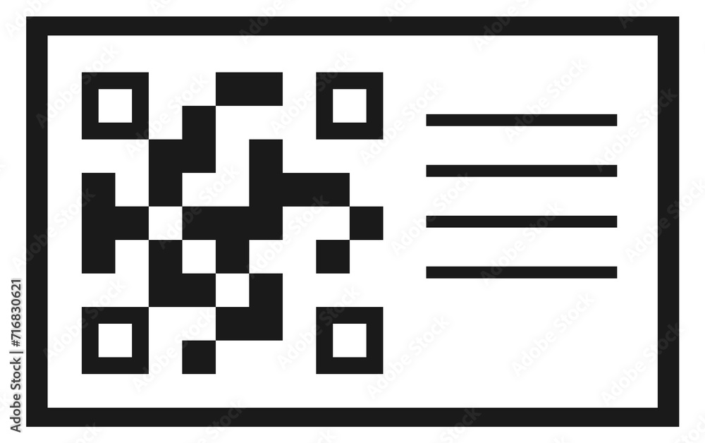 Poster qr code icon. data information digital encoding
