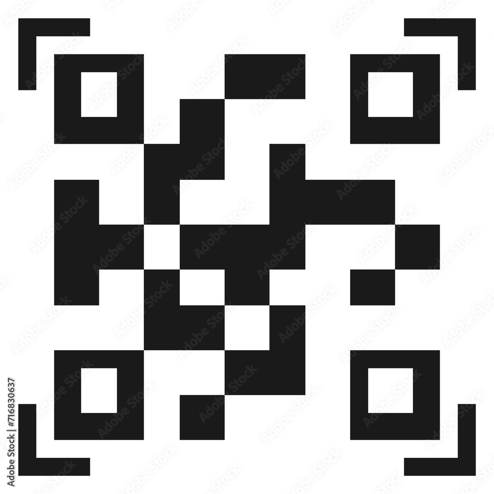 Poster qr code icon. digital information scan black symbol