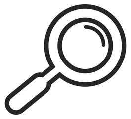 Magnifying glass icon. Linear search symbol. Detective tool