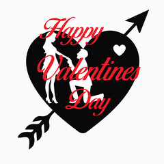 Cascading confetti forms heart patterns, celebrating love in this Valentine logo