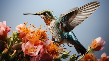 Hummingbird in the Flower