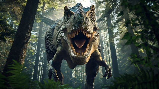 Fototapeta Dinosaur in the forest
