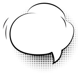 Empty comic cloud template with dot gradient shadow