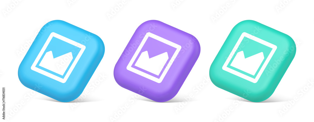 Poster graph diagram mathematical profit business squared button 3d realistic isometric icon