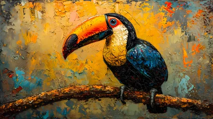 Papier Peint photo autocollant Toucan background with toucan