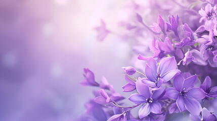 Fototapeta na wymiar purple flowers with spring background. 