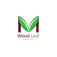 Natural leaf logo , letter m logo for company