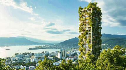Eco-Architecture in Milan: Urban Vertical Forest Skyscrapers with Green Trees and Plants