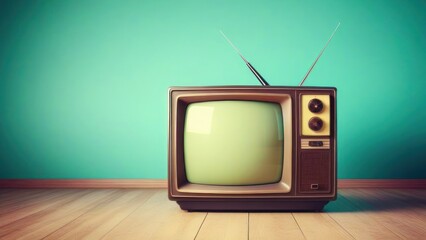 Retro old television on background. 90's concepts. Vintage style filtered photo.  generative, ai.