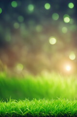 Obraz premium Fresh Spring Grass with Bokeh Background