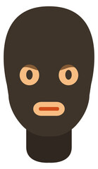 Balaclava person avatar. Criminal man. Robber head