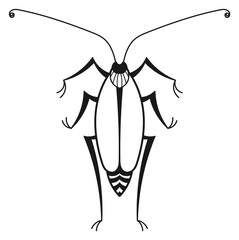 Cockroach ink drawing. Pest icon. Natural animal