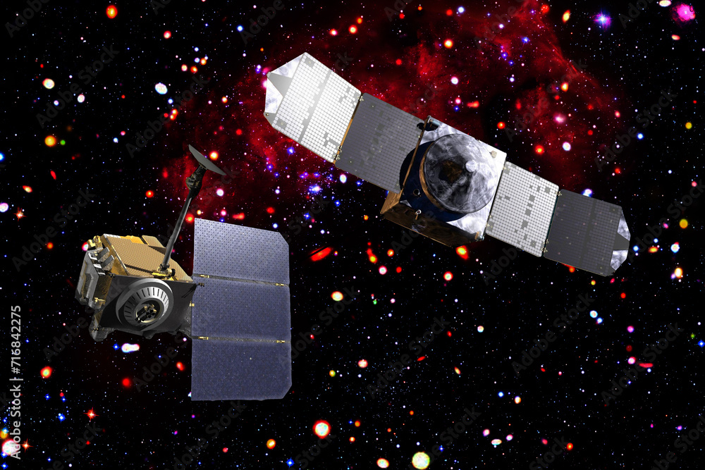 Wall mural spaceships and fascinating view. the elements of this image furnished by nasa.