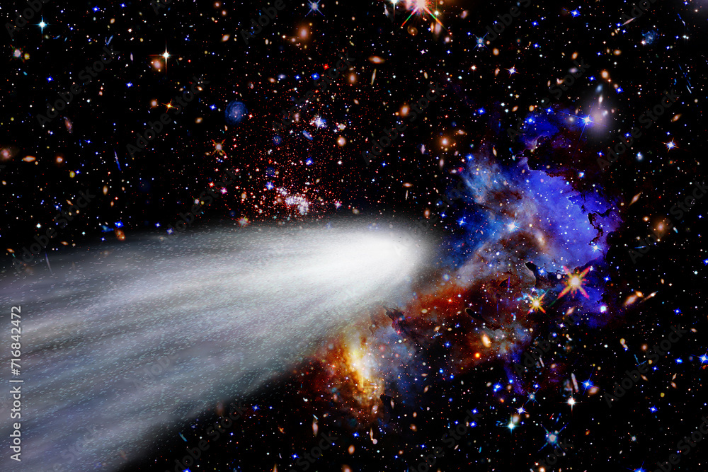Wall mural comet in space. the elements of this image furnished by nasa.