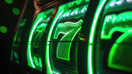 green neon casino slots machine, slot reel gambling