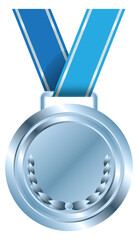 Silver medal. Second place prize. Sport award