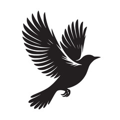 Obraz premium Flying birds silhouettes on white background.