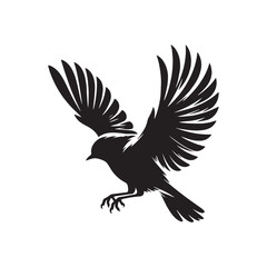 Flying birds silhouettes on white background.