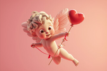 cute cupid cherub. 3d style illustration