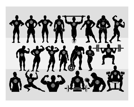 Bodybuilder Cilcle Monogram, Bodybuilder SVG, Bodybuilder Silhouette, Gym Svg, Muscle Man Svg, Workout Svg, Bodybuilder Clipart, Fitness Svg, Muscle Man Vector, Silhoette, Weights Svg, Dxf, Png, Eps