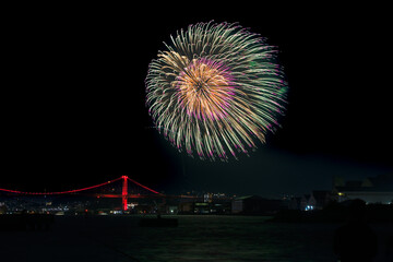 2023年７月に行われたくきのうみ花火の祭典  福岡県　日本
