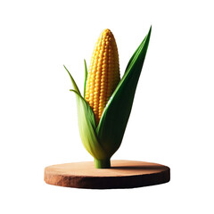 Fresh corn isolated on a transparent background Ai generative.