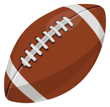 Ragby ball cartoon icon. American football equipment