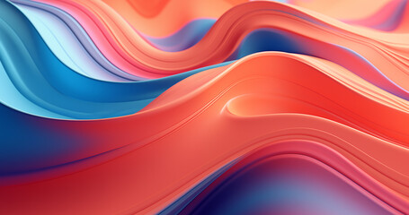 Abstract 3D background wavy orange and blue, macro pattern for background