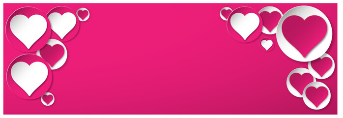 Vector banner with hearts. Valentine Day