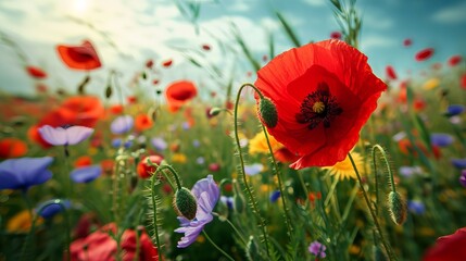 Fototapeta premium Flowers that look vibrant in summer