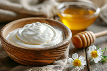 Obraz na płótnie Canvas Greek yogurt and honey 