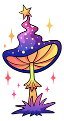 Fantasy mushroom. Magic forest plant. Witchcraft symbol