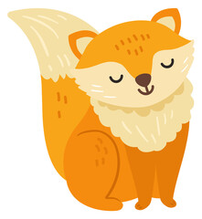 Cute baby fox character. Nordic animal mascot