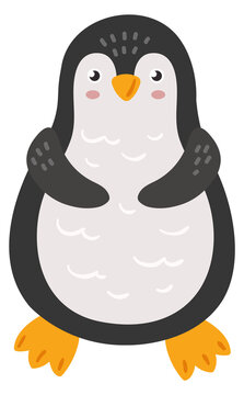 Cute penguin character. Childish mascot. Happy animal