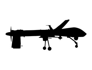 Military drone silhouette vector art