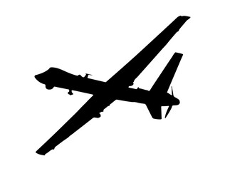 Military drone silhouette vector art