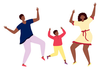 Cheerful people celebrating. Joy and hapiness. Dancing character