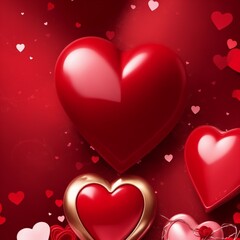 Valentine's Day Love: A charming background adorned with hearts, symbolizing romance and celebration, perfect for Valentine's Day cards, decorations, and gifts