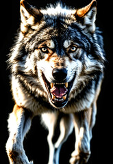 Wolf Wildlife portrait Evil , animal night lupus hunter hungry
